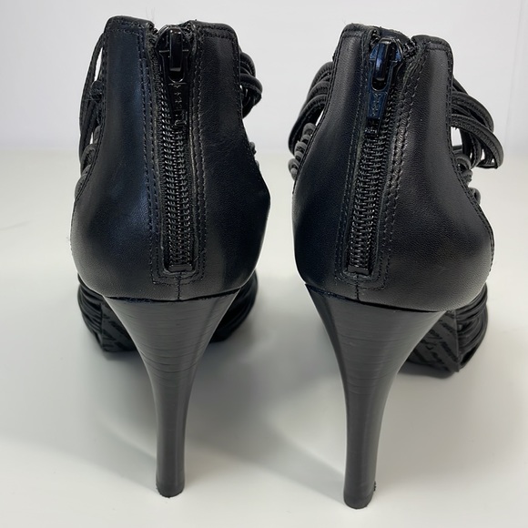 GIANNI BINI Black leather sandals, heels, Size 8 - Picture 3 of 8